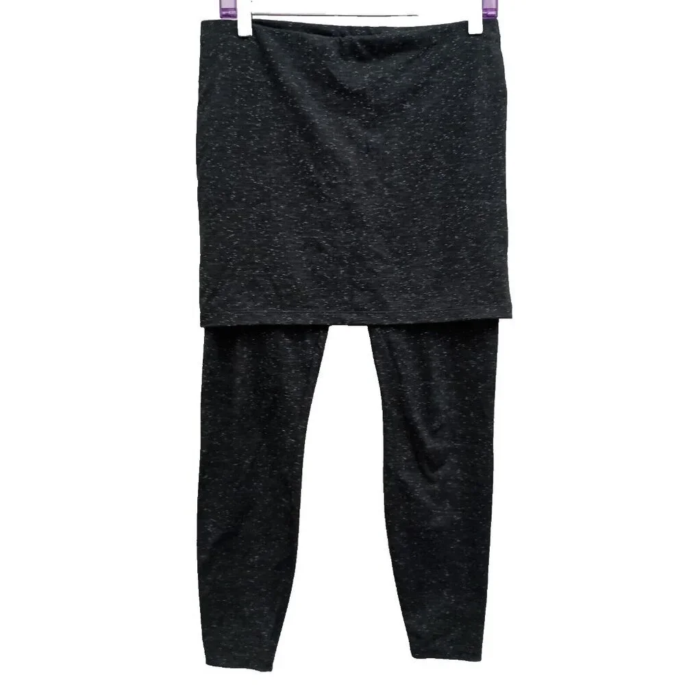 CAbi Womens Skirted M Legging Small Gray Space Dye Ankle Activewear #3210 - Picture 1 of 8